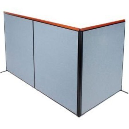 GLOBAL EQUIPMENT Interion    Deluxe Freestanding 3-Panel Corner Room Divider, 60-1/4"W x 73-1/2"H, Blue 695155BL